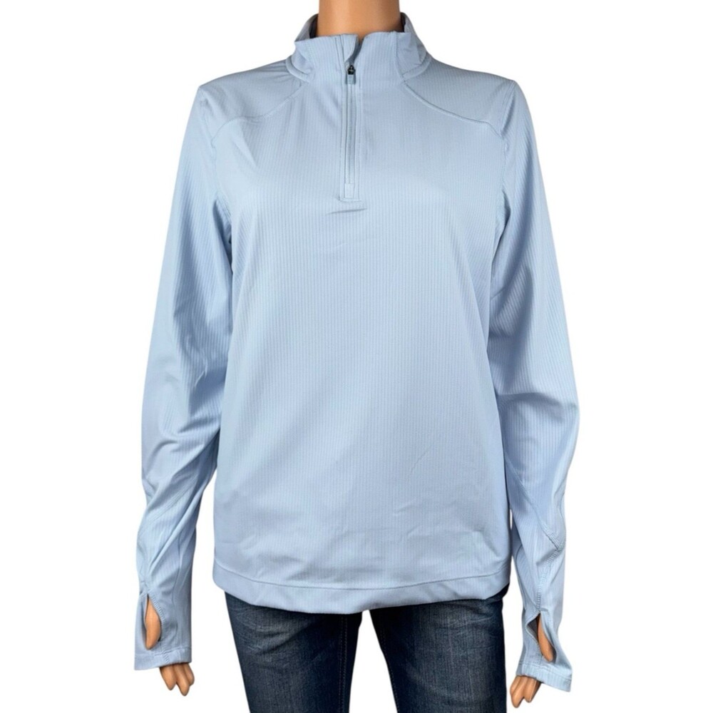 Mondetta Active Ribbed Active Top Shirt Pullover Long Sleeve Blue Womens Large